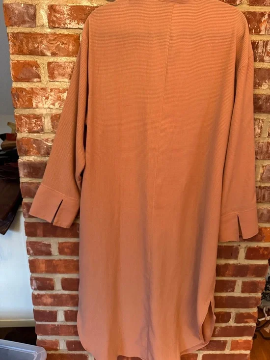 H&M Dusty Rose Long Button-Front Maxi Shirt Dress - Picture 3 of 4
